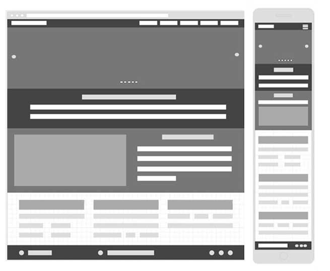 Wireframes of website.
